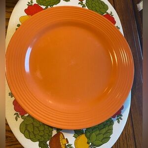Royal Norfolk Santa Fe Orange Stoneware Dinner Ribbed plate